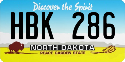 ND license plate HBK286