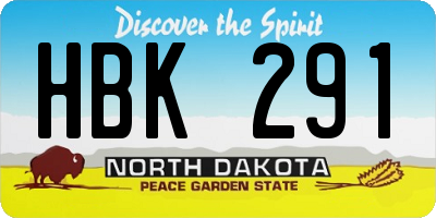 ND license plate HBK291