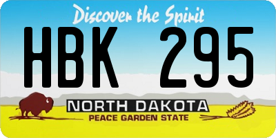 ND license plate HBK295