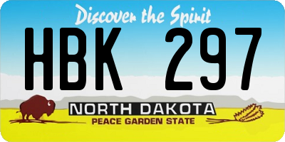 ND license plate HBK297