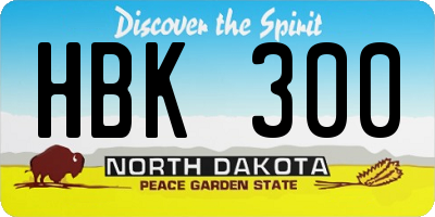 ND license plate HBK300