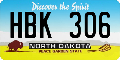 ND license plate HBK306