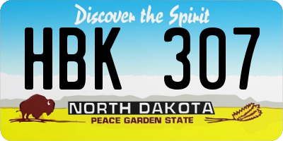 ND license plate HBK307