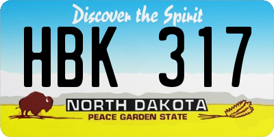 ND license plate HBK317