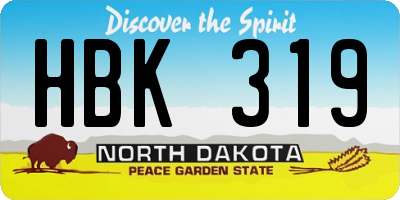 ND license plate HBK319