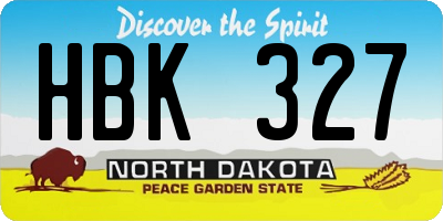 ND license plate HBK327