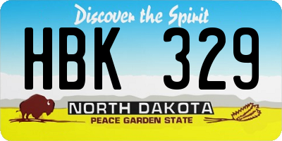 ND license plate HBK329