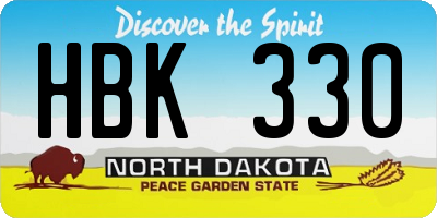 ND license plate HBK330