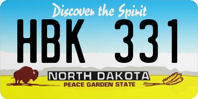 ND license plate HBK331