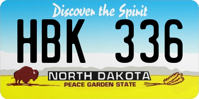 ND license plate HBK336