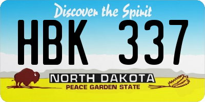 ND license plate HBK337