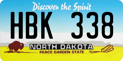 ND license plate HBK338
