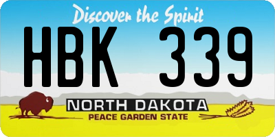 ND license plate HBK339