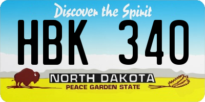 ND license plate HBK340