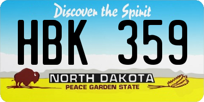 ND license plate HBK359