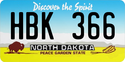 ND license plate HBK366