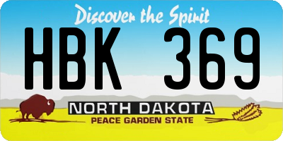 ND license plate HBK369