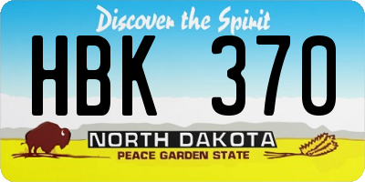 ND license plate HBK370