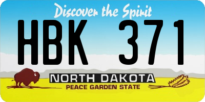 ND license plate HBK371