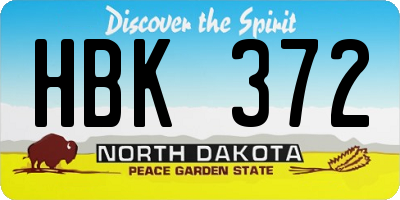 ND license plate HBK372