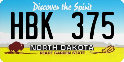 ND license plate HBK375