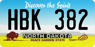 ND license plate HBK382