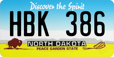 ND license plate HBK386