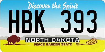 ND license plate HBK393