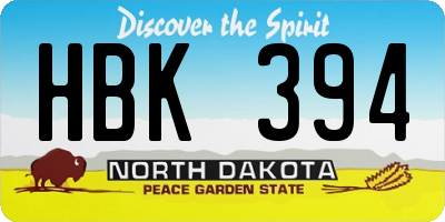 ND license plate HBK394