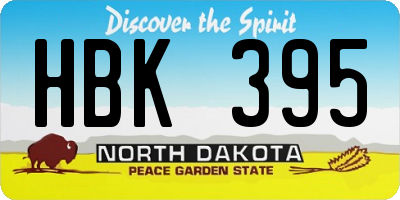 ND license plate HBK395