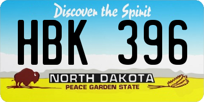 ND license plate HBK396