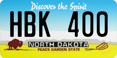 ND license plate HBK400