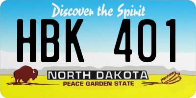 ND license plate HBK401