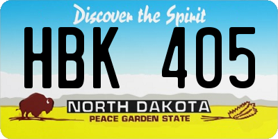 ND license plate HBK405