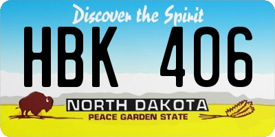 ND license plate HBK406