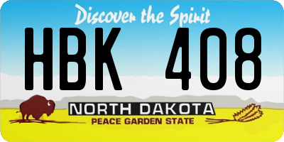 ND license plate HBK408