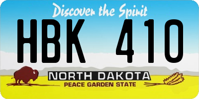 ND license plate HBK410