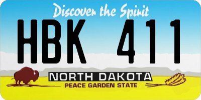 ND license plate HBK411