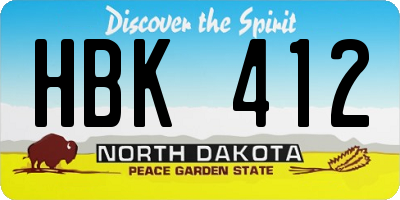 ND license plate HBK412