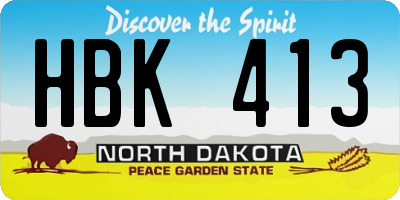 ND license plate HBK413