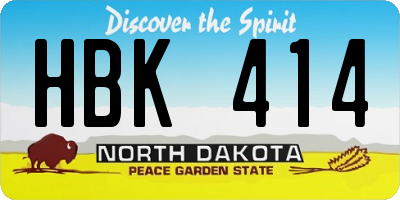 ND license plate HBK414