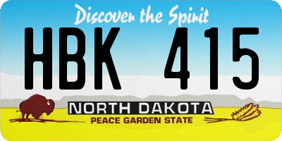 ND license plate HBK415