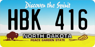 ND license plate HBK416