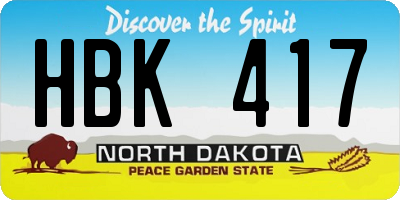 ND license plate HBK417