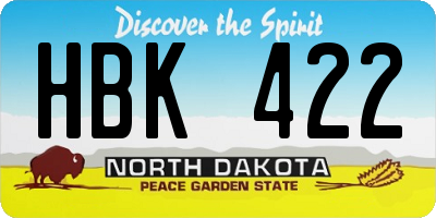 ND license plate HBK422