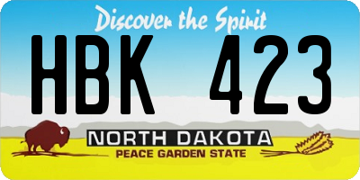 ND license plate HBK423