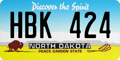 ND license plate HBK424