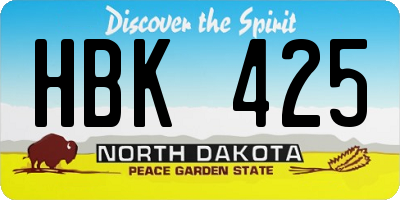ND license plate HBK425