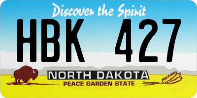 ND license plate HBK427