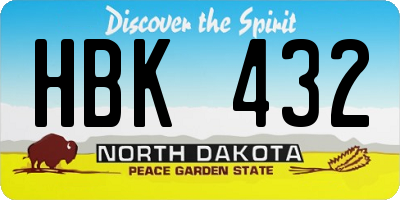 ND license plate HBK432